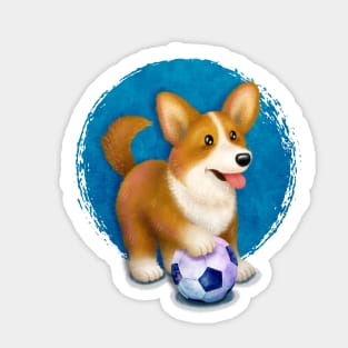 Corgi Loves Soccer Sticker